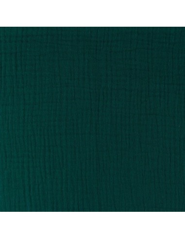 double gaze de coton uni bleu pétrole - vendu au mètre