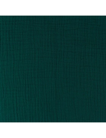 double gaze de coton uni bleu pétrole - vendu au mètre