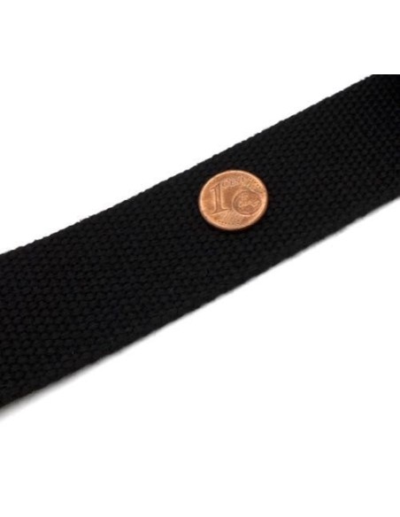 Sangle noire 3cm en coton pour sac