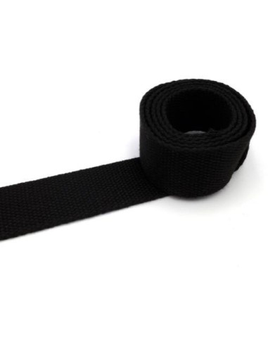 Sangle noire en coton pour ceinture 33mm