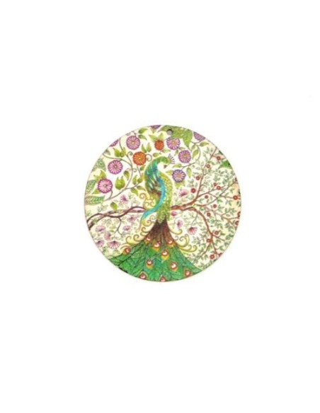 Pendentif paon en bois décoré 60mm