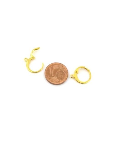 Dormeuse créole 12mm doré en acier inoxydable