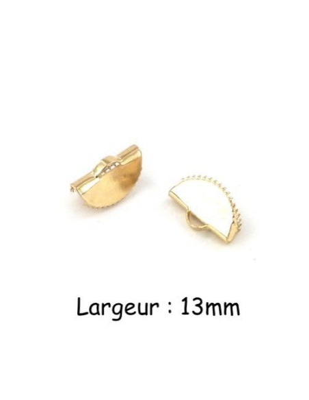 Embouts griffe demi lune doré 13mm, pince demi lune, serre ruban en métal doré