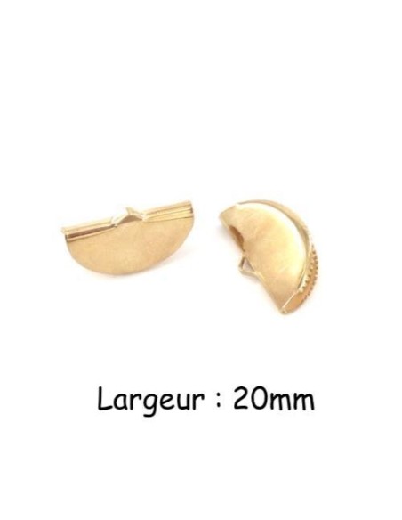 Embouts griffe demi lune doré 20mm, pince demi lune, serre ruban en métal doré