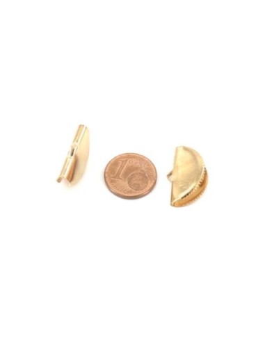 Embout pince demi lune doré 20mm pour boucles d'oreilles