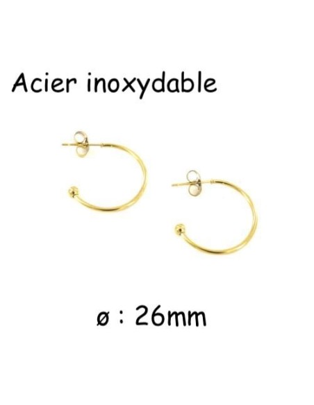 Créole ouverte doré en acier inox à décorer