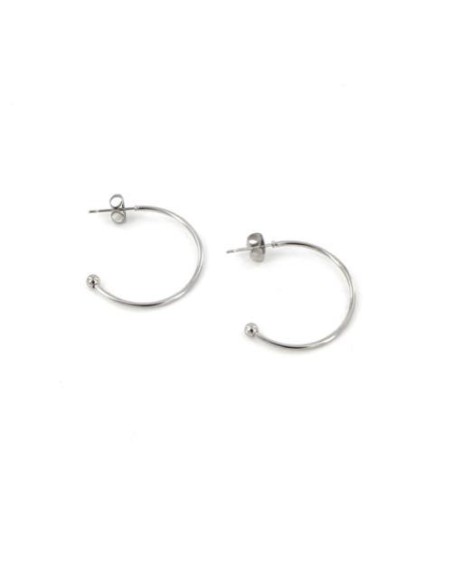 Créole argenté ouverte à customiser en acier inox