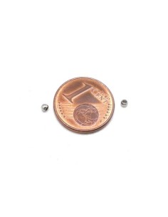 Mini Perles ronde en acier inoxydable argenté 2mm 2