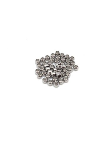 Petite perle fine en acier inox argenté 2mm
