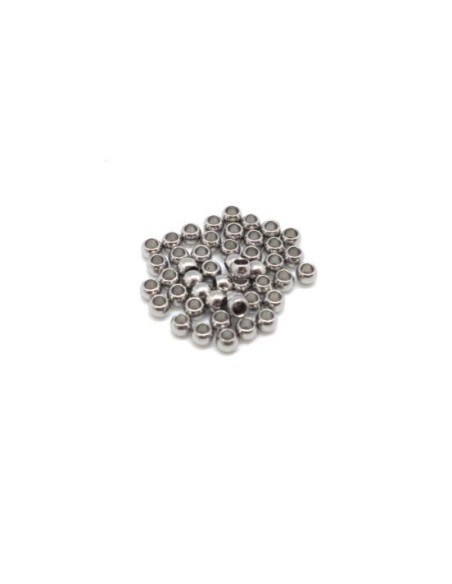 Petite perle fine en acier inox argenté 2mm