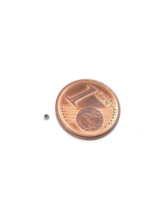 Mini Perles ronde en acier inoxydable argenté 1,5mm 2
