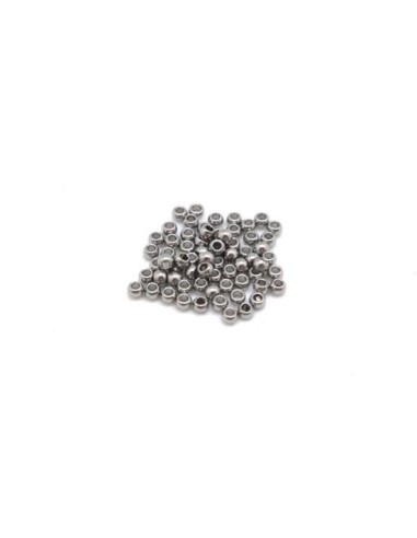 Mini Perles ronde argenté en acier inox 1.5mm