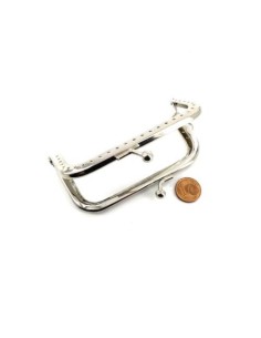 Fermoir porte monnaie en métal argenté 9cm avec attache sur un côté clic clac claps 2
