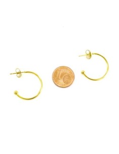 Créole ouverte doré avec boule en acier inoxydable 20mm - 1 paire de créole doré 2