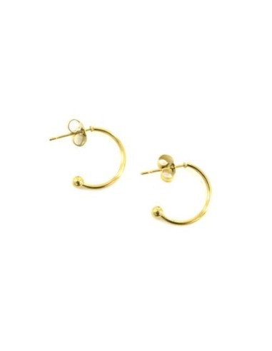 Créole doré ouverte avec boule en acier inoxydable 15mm