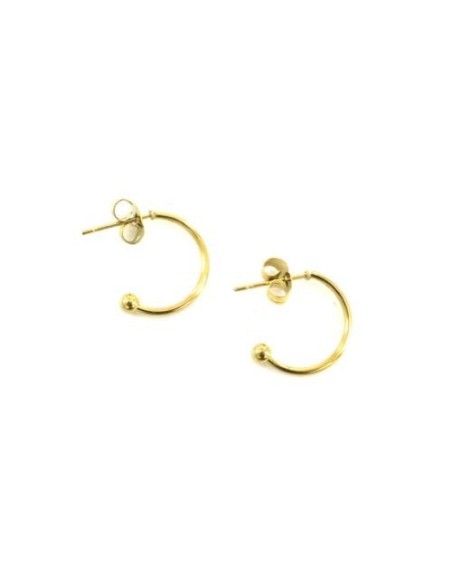 Créole doré ouverte avec boule en acier inoxydable 15mm