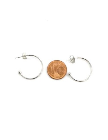 Créole argenté ouverte en acier inox 20mm pas chère