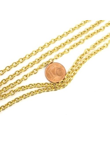 Chaine forçat doré acier inox 5mm pour création bijoux