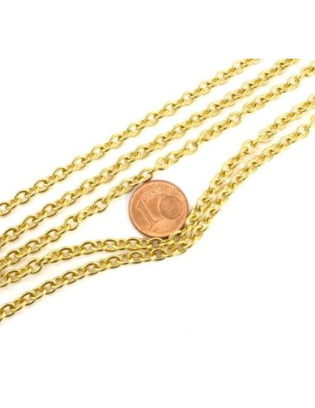 Chaine forçat doré acier inox 5mm pour création bijoux