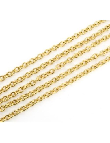 chaine doré maille forçat en acier inoxydable 5mm