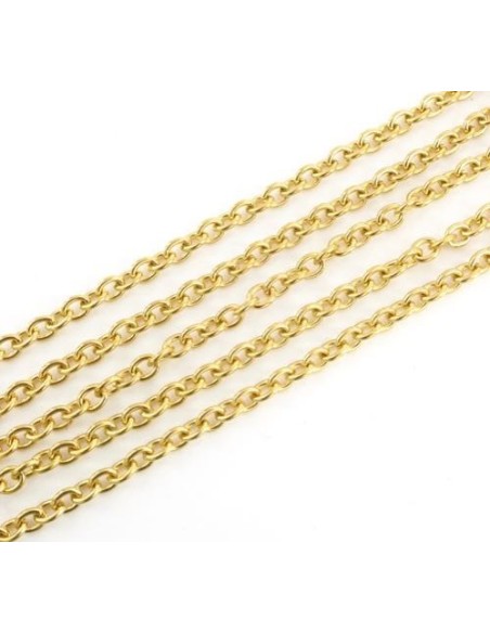 chaine doré maille forçat en acier inoxydable 5mm