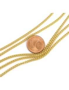 chaîne fine maille gourmette doré en acier inoxydable résistante 2,8mm x 2,2mm 2