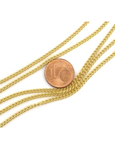 chaînette fine doré maille gourmette doré en acier inox