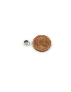 Perle rondelle 6mm à gros trou 3,6mm en métal argenté 2