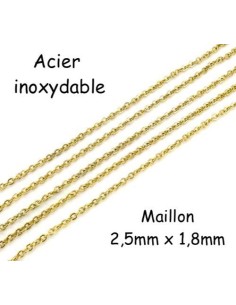 chaînette fine doré maille forçat en acier inoxydable