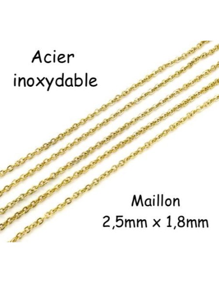 chaînette fine doré maille forçat en acier inoxydable