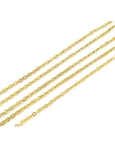 chaînette fine maille forçat en acier inoxydable doré