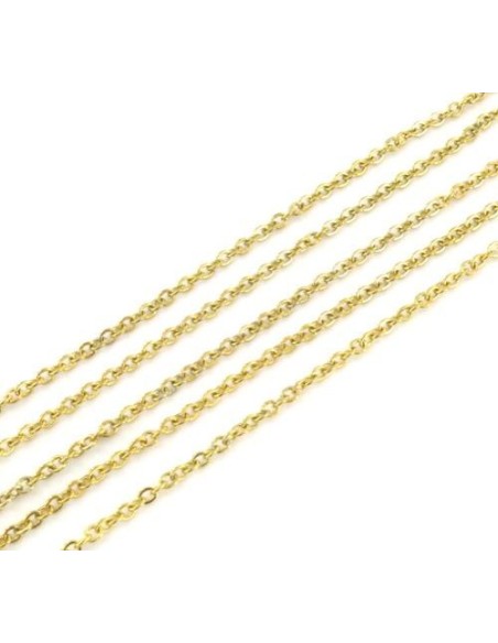 chaînette fine maille forçat en acier inoxydable doré