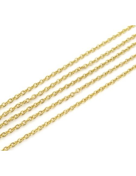chaînette fine maille forçat en acier inoxydable doré 