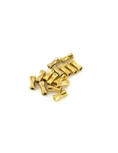 Perles petit tube en métal doré légèrement incurvé 4mm x 9mm 2