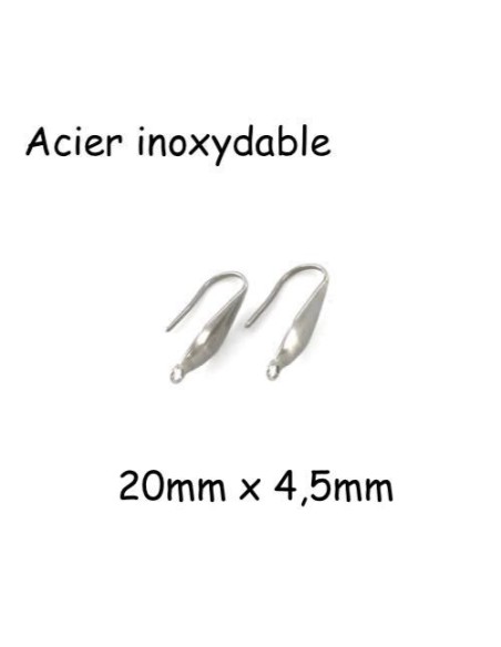 Support boucles d'oreilles crochet losange effilé en acier inoxydable argenté - 4 paires hameçons