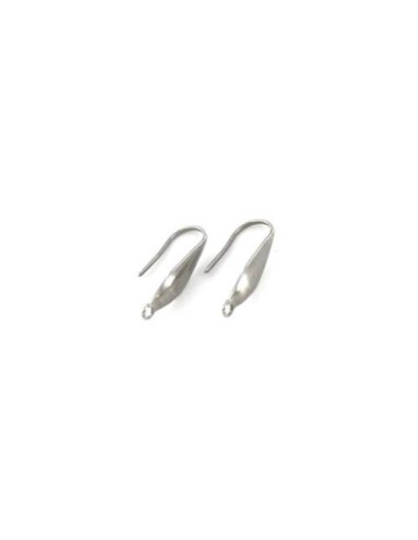 Support boucles d'oreilles crochet originale en acier inox argenté