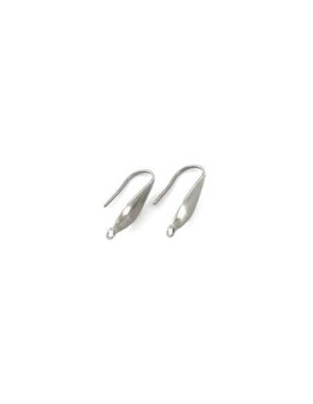 Support boucles d'oreilles crochet originale en acier inox argenté