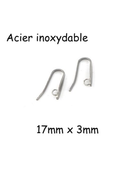 Support boucles d'oreilles crochet larme effilé en acier inoxydable argenté
