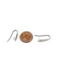Support boucles d'oreilles crochet larme effilé en acier inoxydable argenté 2