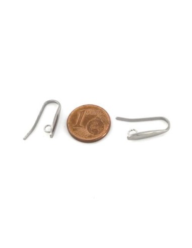 Support boucles d'oreilles hameçon larme effilé en acier inoxydable argenté