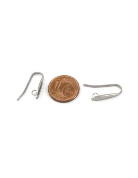 Support boucles d'oreilles hameçon larme effilé en acier inoxydable argenté