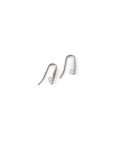 Support boucles d'oreilles crochet larme en acier inoxydable argenté