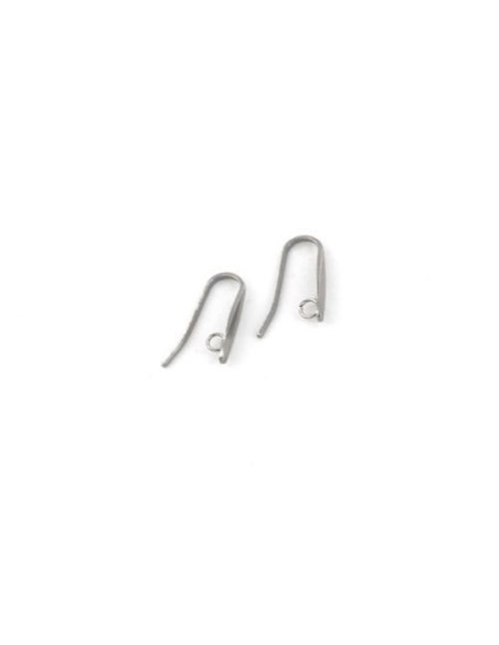 Support boucles d'oreilles crochet larme en acier inoxydable argenté