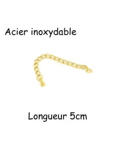 Chainette d'extension doré avec breloque goutte larme en acier inoxydable