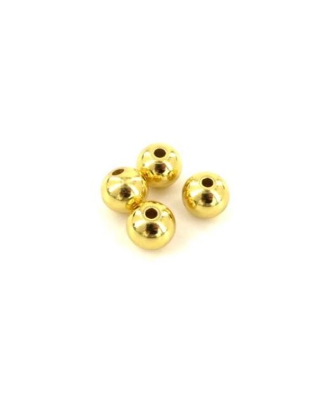 Perle ronde 8mm en acier inoxydable doré