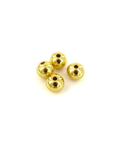 Perle ronde doré en acier inoxydable 8mm