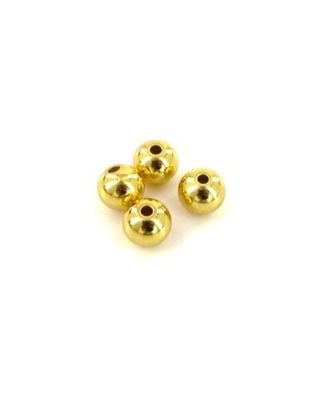 Perle ronde doré en acier inoxydable 8mm