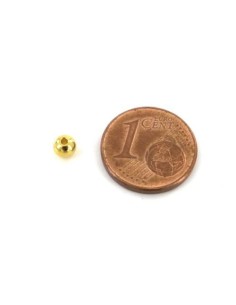 Perle ronde 4mm en acier inoxydable doré 2