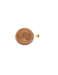 Perle ronde 3mm doré en acier inoxydable 2