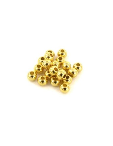 Perle ronde 3mm doré en acier inoxydable pour création diy